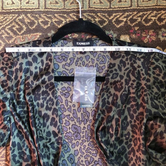 Fabulous Leopard-Print Belted Wrap Kimono Jacket - Size XS - New with Tags - Picture 14 of 16
